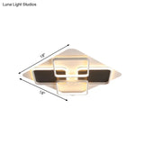 Contemporary Metal Led Multi Square Flush Mount Light In Black/White Warm/White Sizes: