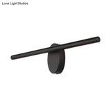 Contemporary Metal Linear Led Vanity Light Wall Sconce In Black