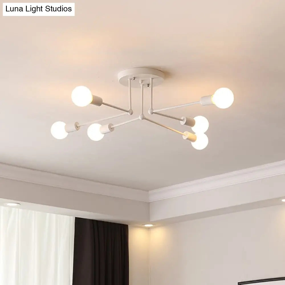 Contemporary Metal Linear Semi-Flush Ceiling Light – Ideal For Kid’s Bedroom And Living Room