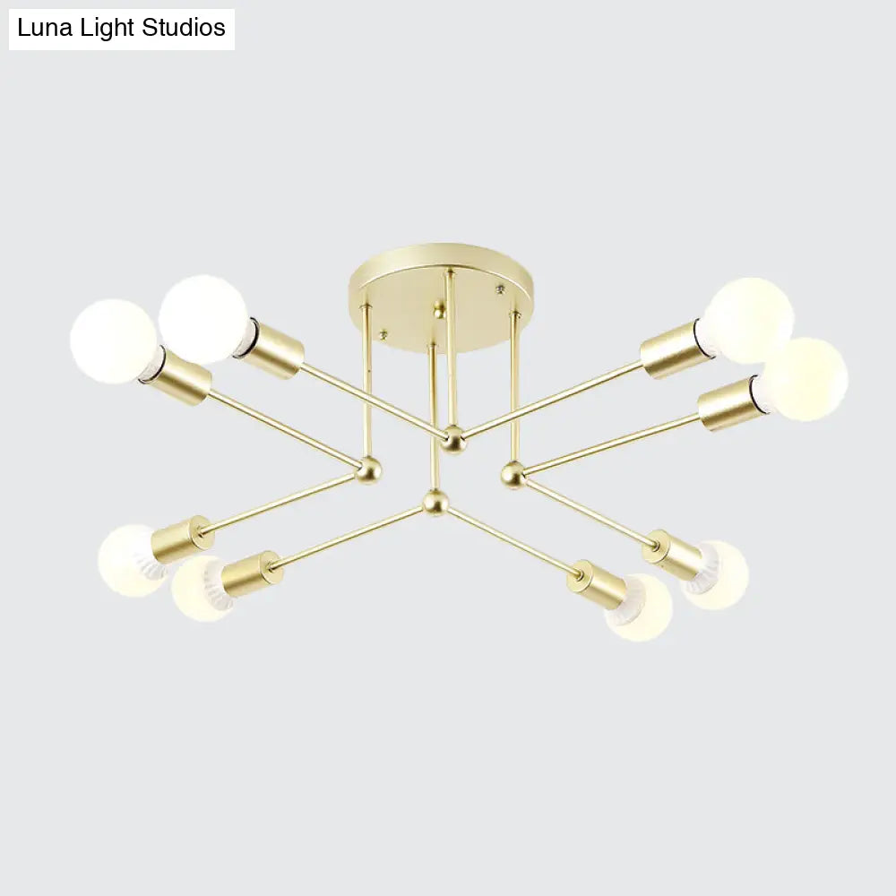 Contemporary Metal Linear Semi-Flush Ceiling Light – Ideal For Kid’s Bedroom And Living Room