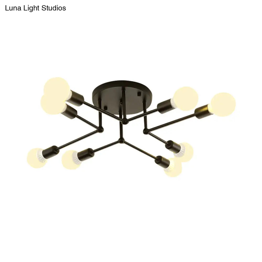 Contemporary Metal Linear Semi-Flush Ceiling Light – Ideal For Kid’s Bedroom And Living Room