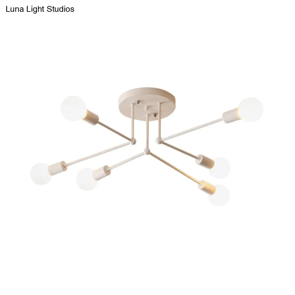 Contemporary Metal Linear Semi-Flush Ceiling Light – Ideal For Kid’s Bedroom And Living Room