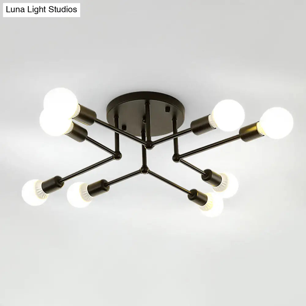 Contemporary Metal Linear Semi-Flush Ceiling Light – Ideal For Kid’s Bedroom And Living Room