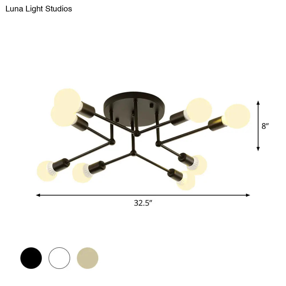 Contemporary Metal Linear Semi-Flush Ceiling Light – Ideal For Kid’s Bedroom And Living Room