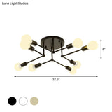 Contemporary Metal Linear Semi-Flush Ceiling Light – Ideal For Kid’s Bedroom And Living Room