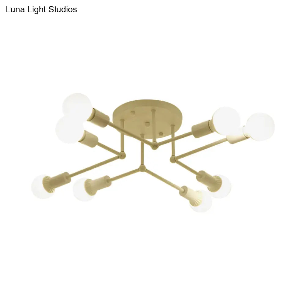 Contemporary Metal Linear Semi-Flush Ceiling Light – Ideal For Kid’s Bedroom And Living Room