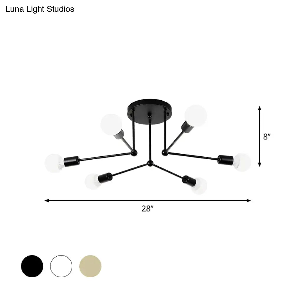 Contemporary Metal Linear Semi-Flush Ceiling Light – Ideal For Kid’s Bedroom And Living Room