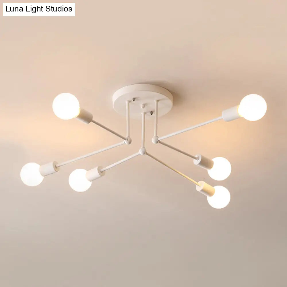 Contemporary Metal Linear Semi-Flush Ceiling Light – Ideal For Kid’s Bedroom And Living Room