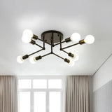 Contemporary Metal Linear Semi-Flush Ceiling Light – Ideal For Kid’s Bedroom And Living Room 8