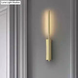 Contemporary Metal Linear Wall Sconce Lighting - Elegant Gold Led Fixture For Bedroom