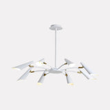 Contemporary Metal Pendant Chandelier - Spider Ceiling Lamp With 6/8 Black/White Lights 8 / White