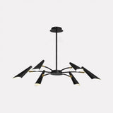 Contemporary Metal Pendant Chandelier - Spider Ceiling Lamp With 6/8 Black/White Lights 6 / Black