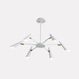 Contemporary Metal Pendant Chandelier - Spider Ceiling Lamp With 6/8 Black/White Lights 6 / White