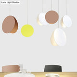 Contemporary Metal Pendant Light Fixture - Foldable Dining Room Hanging Lamp