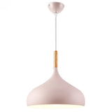 Contemporary Metal Restaurant Pendant Light - Dome Down Lighting Pink