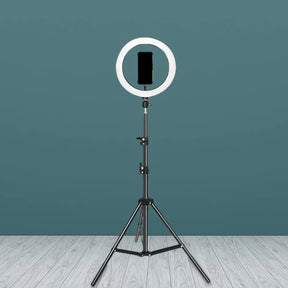 Contemporary Metal Round Make-Up Light With Usb Port Led Fill Flash Lamp - Black 63/75 Long / 63