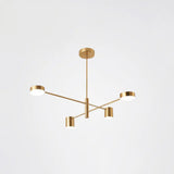 Contemporary Metal Starburst Chandelier For Living Room - Stylish Hanging Ceiling Light 4 / Gold