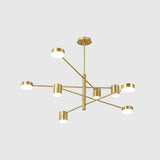 Contemporary Metal Starburst Chandelier For Living Room - Stylish Hanging Ceiling Light 8 / Gold