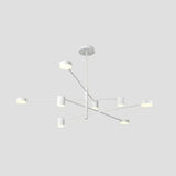 Contemporary Metal Starburst Chandelier For Living Room - Stylish Hanging Ceiling Light 8 / White