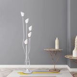 Contemporary Metal Torchiere Floor Lamp With 5-Bulbs - White Standing Light For Study Room