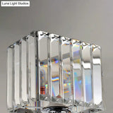 Contemporary Metal Wall Sconce - Cubic Design With Clear Crystal Block Chrome Finish