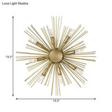 Contemporary Metal Wall Sconce - Sputnik 8-Head Gold Finish Light Fixture