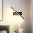 Contemporary Metallic Black/White Led Wall Sconce In Warm/White Light: Linear Vanity Light Fixture