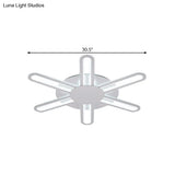 Contemporary Metallic Blossom Flush Mount Led Light In Warm/White - 29.5’/34’/30.5’ Wide