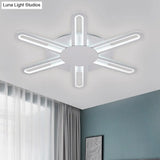 Contemporary Metallic Blossom Flush Mount Led Light In Warm/White - 29.5’/34’/30.5’ Wide