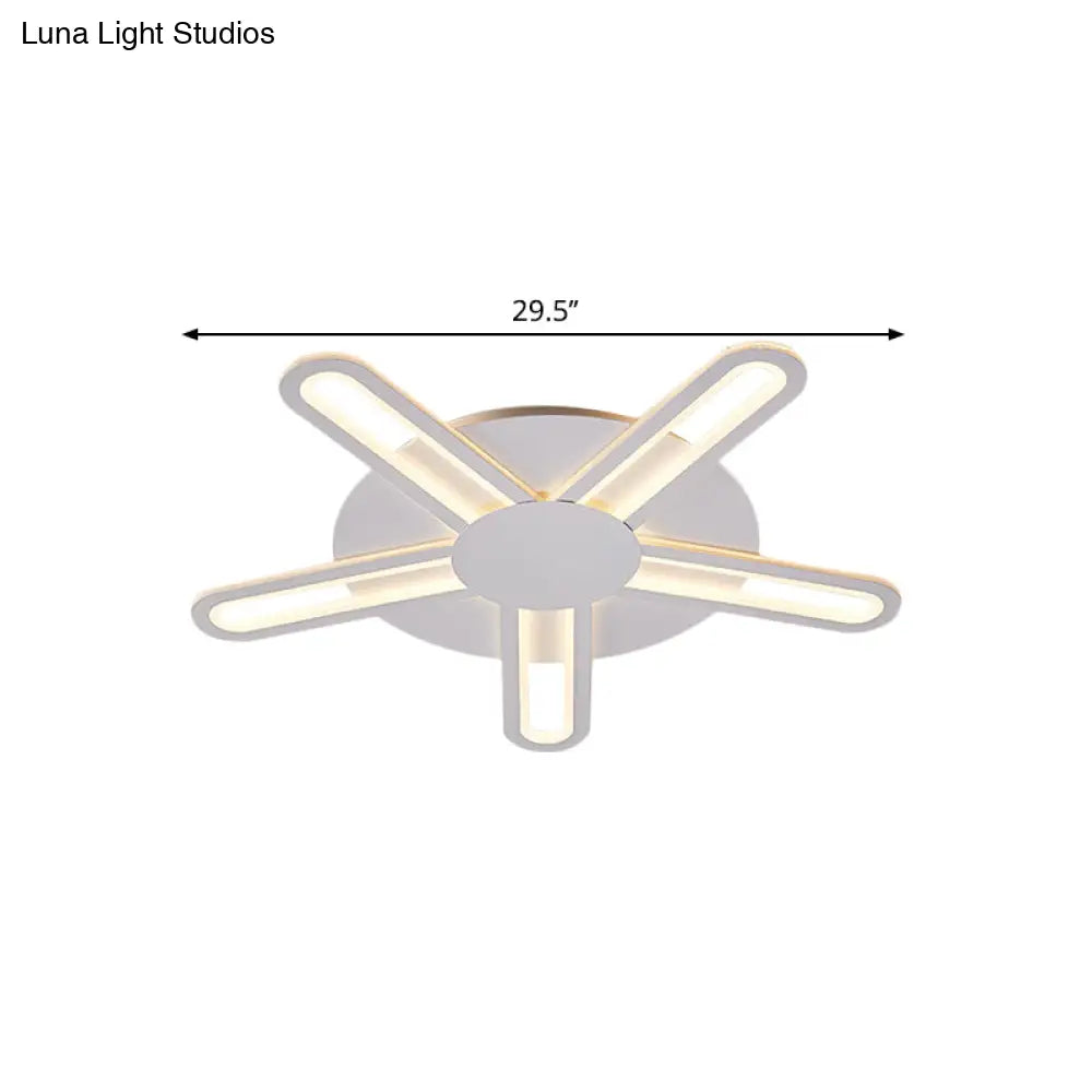 Contemporary Metallic Blossom Flush Mount Led Light In Warm/White - 29.5’/34’/30.5’ Wide