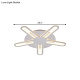 Contemporary Metallic Blossom Flush Mount Led Light In Warm/White - 29.5’/34’/30.5’ Wide