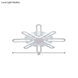 Contemporary Metallic Blossom Flush Mount Led Light In Warm/White - 29.5’/34’/30.5’ Wide