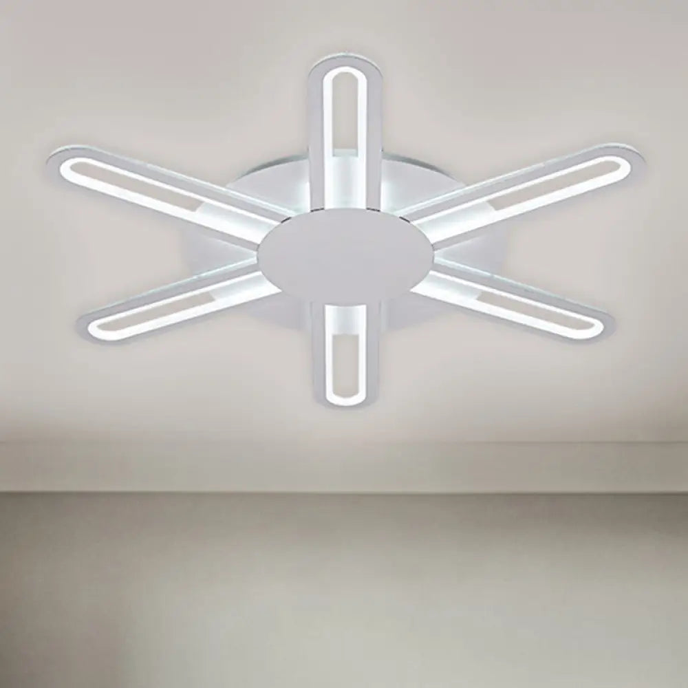 Contemporary Metallic Blossom Flush Mount Led Light In Warm/White - 29.5’/34’/30.5’ Wide