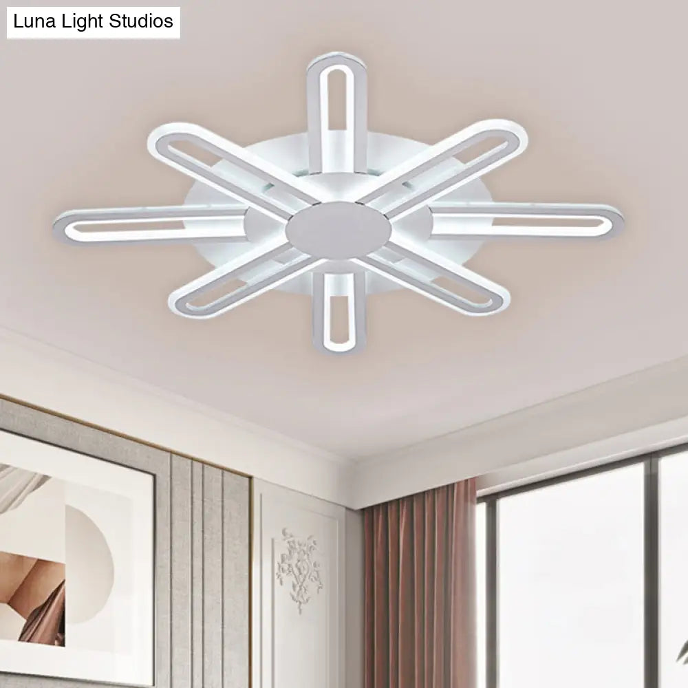 Contemporary Metallic Blossom Flush Mount Led Light In Warm/White - 29.5’/34’/30.5’ Wide