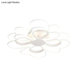 Contemporary Metallic Clover Flush Light - 19’/22.5’ W Black/White Led Warm/White Lighting