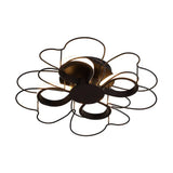 Contemporary Metallic Clover Flush Light - 19/22.5 W Black/White Led Warm/White Lighting