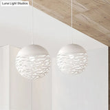 Contemporary Metallic Hollow Globe Pendant Light For Dining Table - 1 Hanging