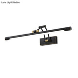 Contemporary Metallic Led Vanity Light With Mirror Cabinet Black Sconce