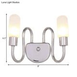 Contemporary Milk Glass Pill Sconce With Chrome Led Flush Mount - 2/3 Lights