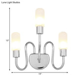 Contemporary Milk Glass Pill Sconce With Chrome Led Flush Mount - 2/3 Lights