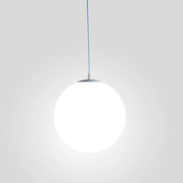 Contemporary Milky Glass Orb Pendant Light With 1-Bulb Suspension - Modern Style Fixture