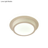 Contemporary Mini Round/Square Flush Mount Ceiling Light In Black/White With Metal Finish - Led