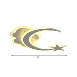 Contemporary Moon And Star Bedroom Ceiling Light