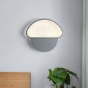 Contemporary Mushroom-Shaped Led Wall Lamp Sconce In Grey Acrylic For Bedroom Mounting
