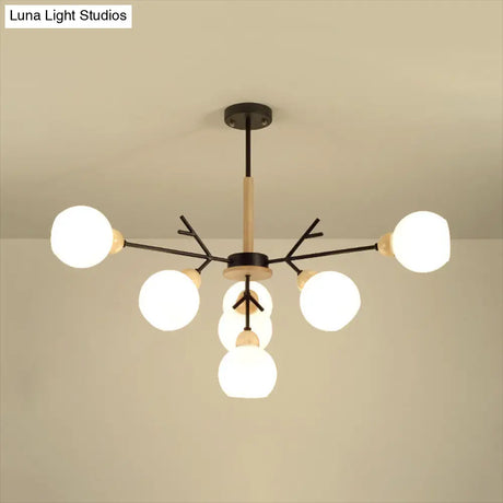 Contemporary Opal Glass Branch Chandelier - 7/13 Lights Pendant For Restaurants