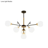 Contemporary Opal Glass Branch Chandelier - 7/13 Lights Pendant For Restaurants