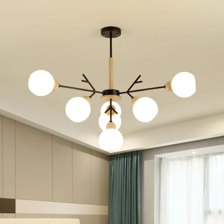 Contemporary Opal Glass Branch Chandelier - 7/13 Lights Pendant For Restaurants 7 / White
