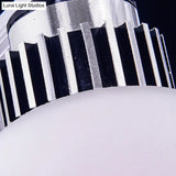 Contemporary Opal Glass Semi Flush Light Crystal 8 - Light Mount In Chrome For Living Room