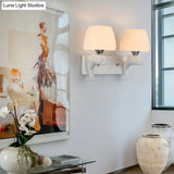 Contemporary Opal Glass Wall Light With Dolphin Decor - Tapered Shape 2 Bulbs White Lighting Fixture