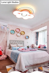 Contemporary Pink Rainbow & Cloud Led Ceiling Lamp - Acrylic Flushmount Light
Note: Seo Optimization